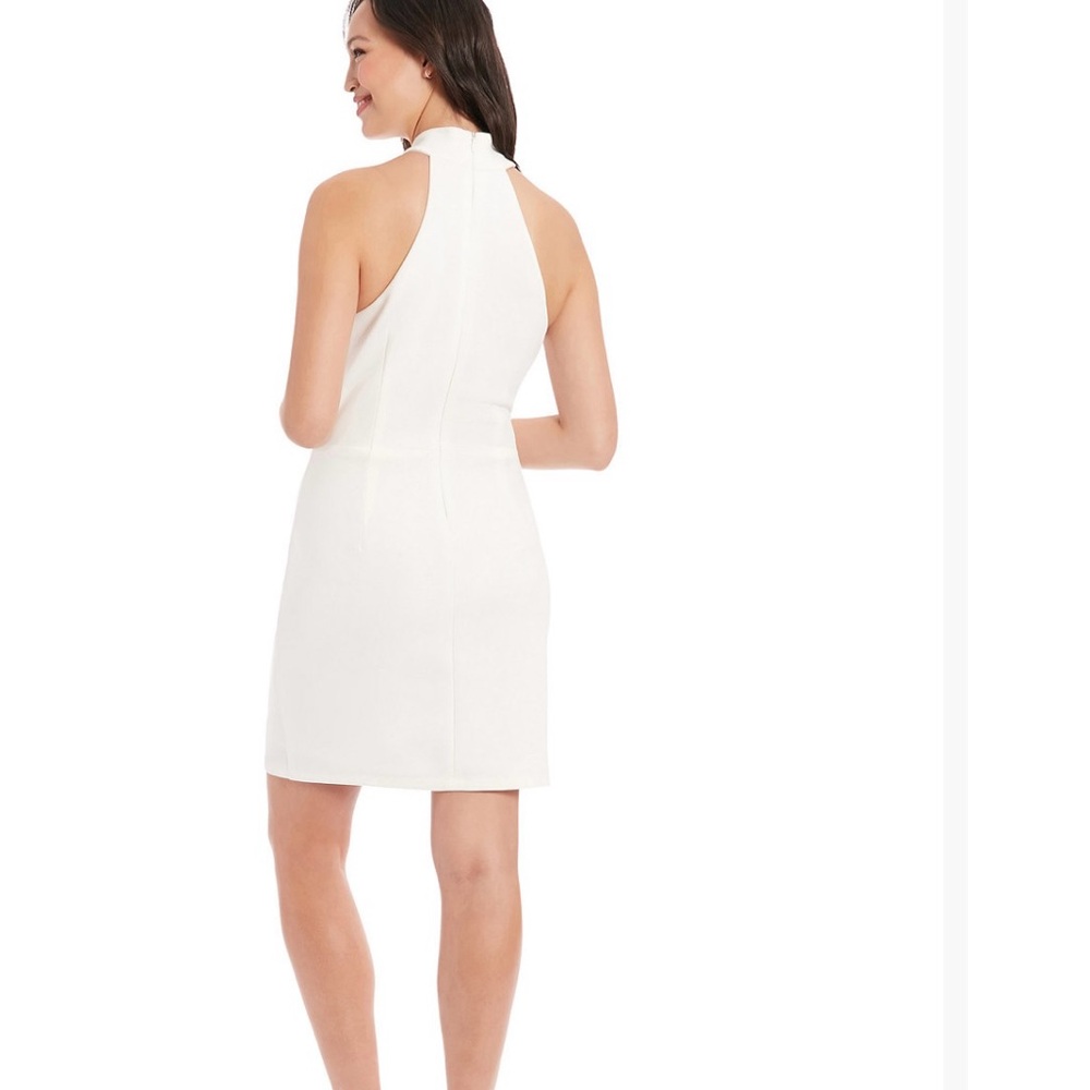 Ivy + Blu Elegant White Halter Dress - Picture 2 of 12